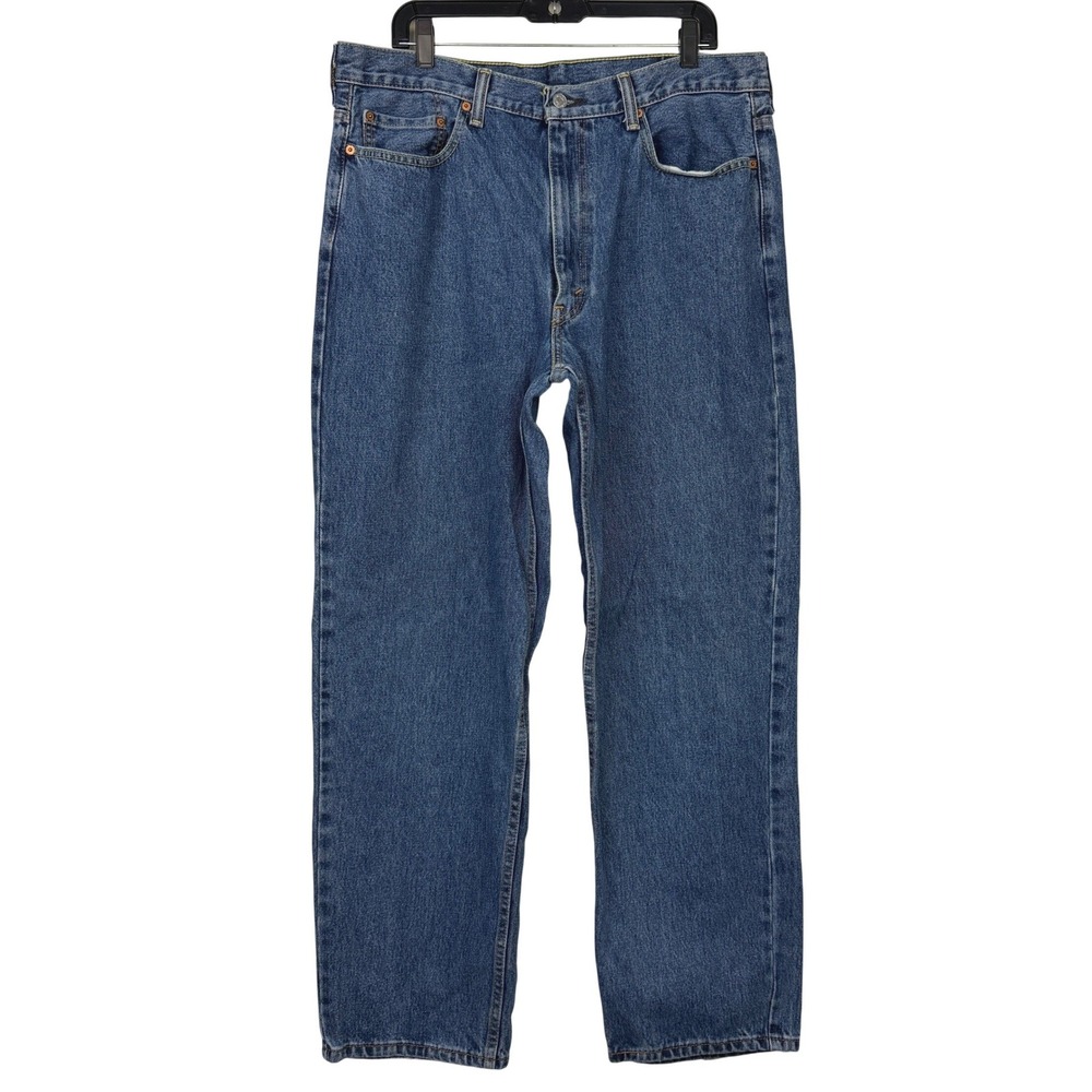 Levis 550 Relaxed Fit Jeans Mens 38x32 100% Cotton Tapered Med Wash Blue Denim